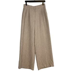 Express Stylist Wide Leg High Rise Pleated Pants Woven Tan - 6 6L Long